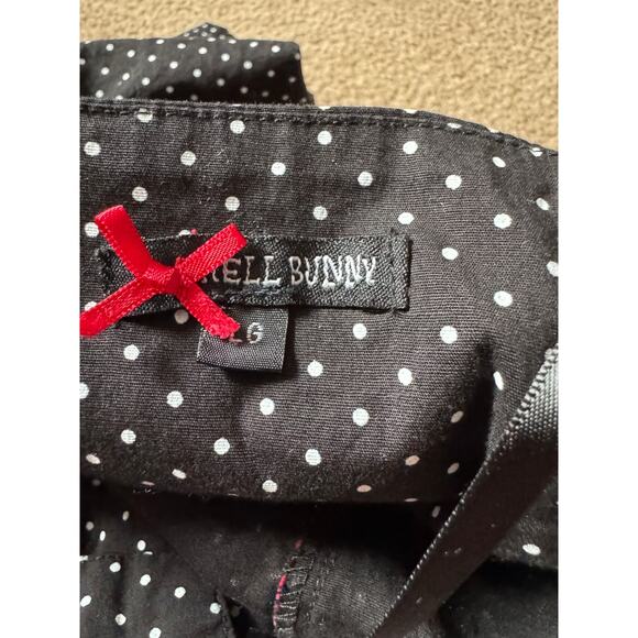 Hell Bunny Vanity Mini Dress Retro Pinup Rockabilly Polka Dot Black White Red - Picture 2 of 8